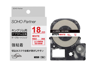 テプラPRO18mm白地赤字 - ウインドウを閉じる